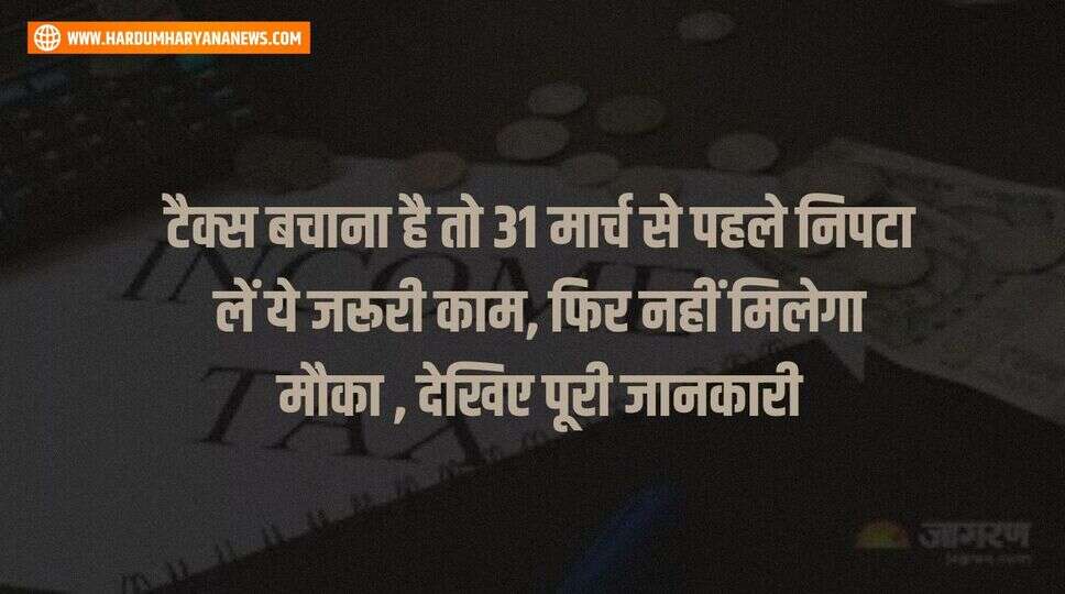टैक्स बचाना है तो 31 मार्च से पहले निपटा लें ये जरूरी काम, फिर नहीं मिलेगा मौका , देखिए पूरी जानकारी&nbsp;