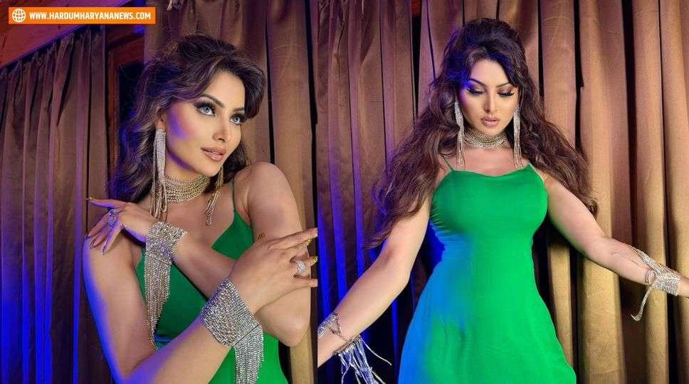 Urvashi Rautela wins hearts in green outfit, looks charming in her 'Valentine's Day' post!