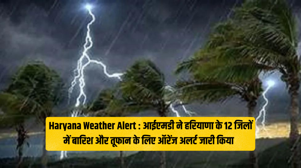 Haryana Weather Alert : आईएमडी ने हरियाणा के 12 जिलों में बारिश और तूफान के लिए ऑरेंज अलर्ट जारी किया , जानिए पूरी जानकारी 