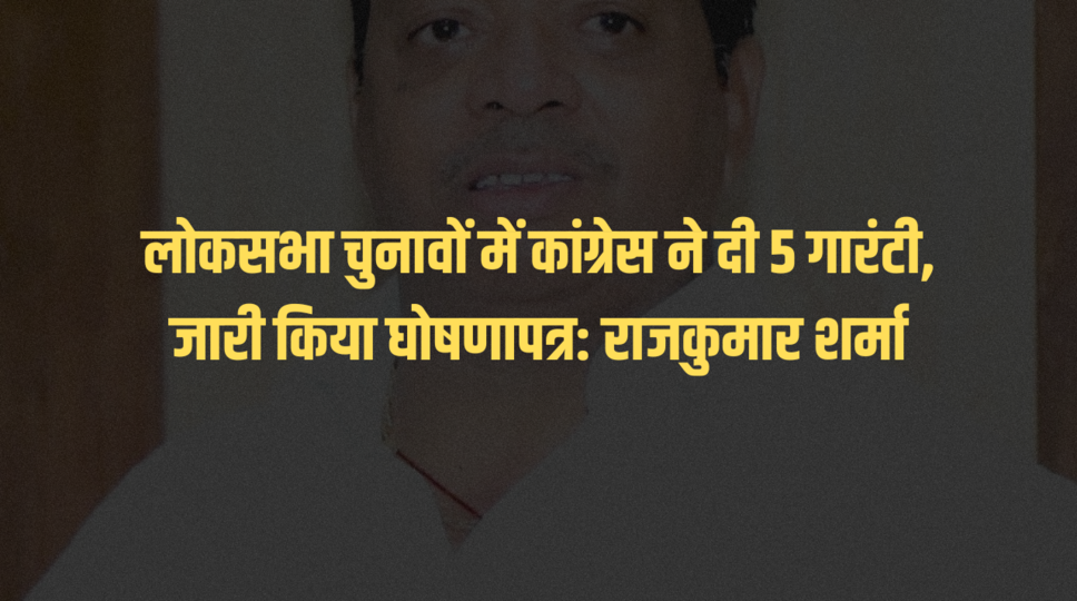 लोकसभा चुनावों में कांग्रेस ने दी 5 गारंटी, जारी किया घोषणापत्र: राजकुमार शर्मा&nbsp;
