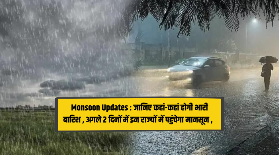 Monsoon Updates : जानिए कहां-कहां होगी भारी बारिश , अगले 2 दिनों में इन राज्यों में पहुंचेगा मानसून , देखिए पूरी जानकारी  