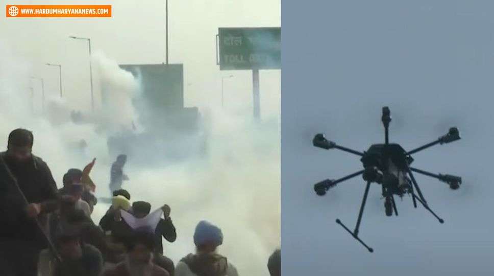 Ambala / Tear gas shells fired through drone, farmers dispersed, video surfaced